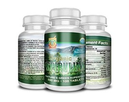 Spirulina Organica 100 Tabletas 500MG, alga spirulina 100% pura y organica - £15.90 GBP