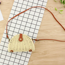 New Wemen Mini Messenger Bag Korean Style Ulzzang Shoulder Bag Straw Weaving Fas - £21.98 GBP