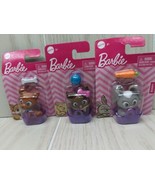 Barbie Pet mini figure set lot 3 brown puppy dog kitten cat gray bunny r... - £7.77 GBP