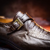 Genuine caiman crocodile and lizard Shoes Toluca Brown image 10