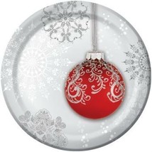 Jingle Bells Round 7 Inch Paper Plates 8 Pack Christmas Winter Decoration - £12.02 GBP