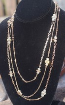 Sparkly Beaded Chain Necklace 66&quot; Long - $9.89