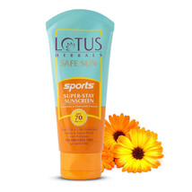 Lotus Herbals Safe Sun Sports Super Stay Sunscreen Cream SPF 70 PA+++, 80g - $25.73