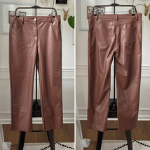 Shinestar Caramel Brown Vegan Leather Straight Leg Pants XL - $424.59 MXN