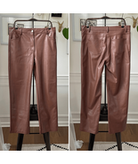 Shinestar Caramel Brown Vegan Leather Straight Leg Pants XL - $23.04