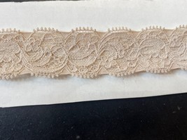 10 Yards Beige Embossed Stretch Lace Eyelash Edge Trim 1” - $6.79