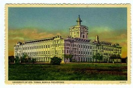 University of Sto Tomas Linen Postcard Manila Philippines - £9.47 GBP