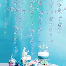 Little Mermaid Party Decoration Puple Blue Bubble Garlands Transparent Hanging B - £20.77 GBP