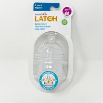 Munchkin LATCH Stage 2 Bottle Nipples 2 Pack BPA FREE 3m+  NEW - £23.64 GBP