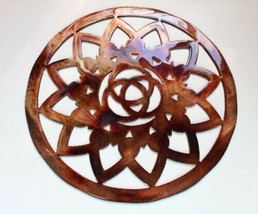 Sun w/ Ornamental Circle - Metal Wall Art - Copper 8&quot; - £15.17 GBP