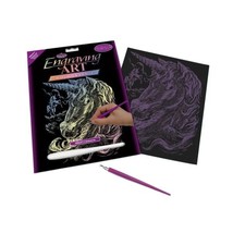 Royal &amp; Langnickel Glow In The Dark Engraving Art A4 Size Unicorns Desig... - $17.00