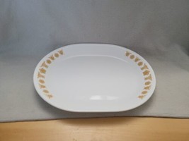 Vintage Oval Corelle Platter Plate Serving Dish Gold Butterfly 12&quot; x 10&quot; Corning - £17.01 GBP