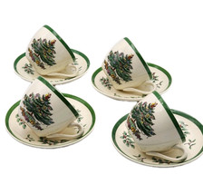 Spode Christmas Tree Cup &amp; Saucer (Set Of 4) S3324 England Backstamp - $32.71