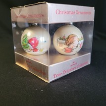 Vintage 1976 Lot Of 2 Hallmark Glass Ball Ornaments &quot;Lollipops&quot; By Marty Links - £15.81 GBP