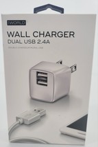 iWorld Wall Charger Dual USB 2.4A Double Chargeur Mural USB - £6.70 GBP
