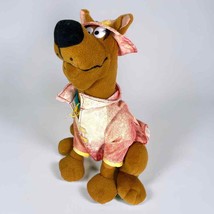 Vintage 1998 Scooby-Doo Plush Cartoon Network Red Raincoat Brown Dog 13&quot; Rare - £30.25 GBP