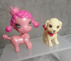 Lot of 2 Barbie Pink Girl Puppy and Dog Bobble Head Mini Pets Toys - £5.24 GBP