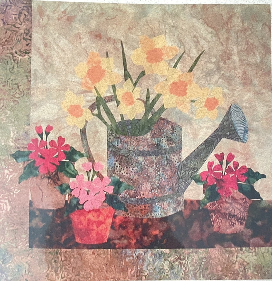 Laundry Basket Floral Quilt Pattern DAFFODILS Raw Edge Applique 21" x 21" Item image 2