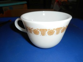 Pyrex Butterfly Gold Coffee Mug Cup Milk Glass 3&quot; Corning Vintage Replacement - £5.23 GBP