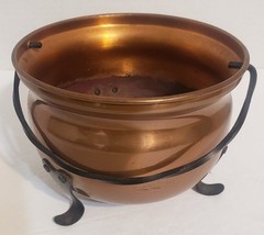 Vintage Coppercraft Guild 6&quot; Footed Cauldron Pot with Twisted Handle MADE IN USA - £14.41 GBP