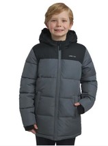 Lands&#39; End Girls Boys Parka Gray Grey Black Hood Water-Resistant Jacket ... - $44.99