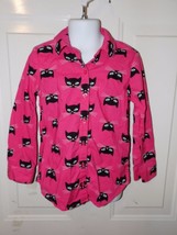 Faded Glory Pink 3/4 Sleeve Black Cat Shirt Size 4/5 (Xs) Girl&#39;s Euc - £11.23 GBP