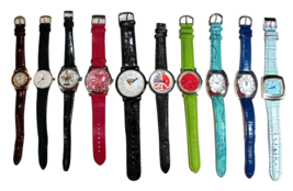 Lot of 10 Women&#39;s Watches w/Leather Bands | UNTESTED For Parts or Repair - £18.48 GBP