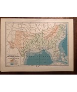 Vintage Color US THE SOUTH SOUTHERN STATES Print Plate 6.5&quot; x 9&quot; Unframed - £11.20 GBP