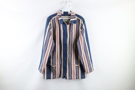 Vintage 90s Ralph Lauren Womens Medium Naval Striped Color Block Denim J... - $118.75