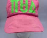 Vtg Pi Theta Delta Sorority Cap Hat Bright Neon Pink Rope Trucker Unisex - $12.88