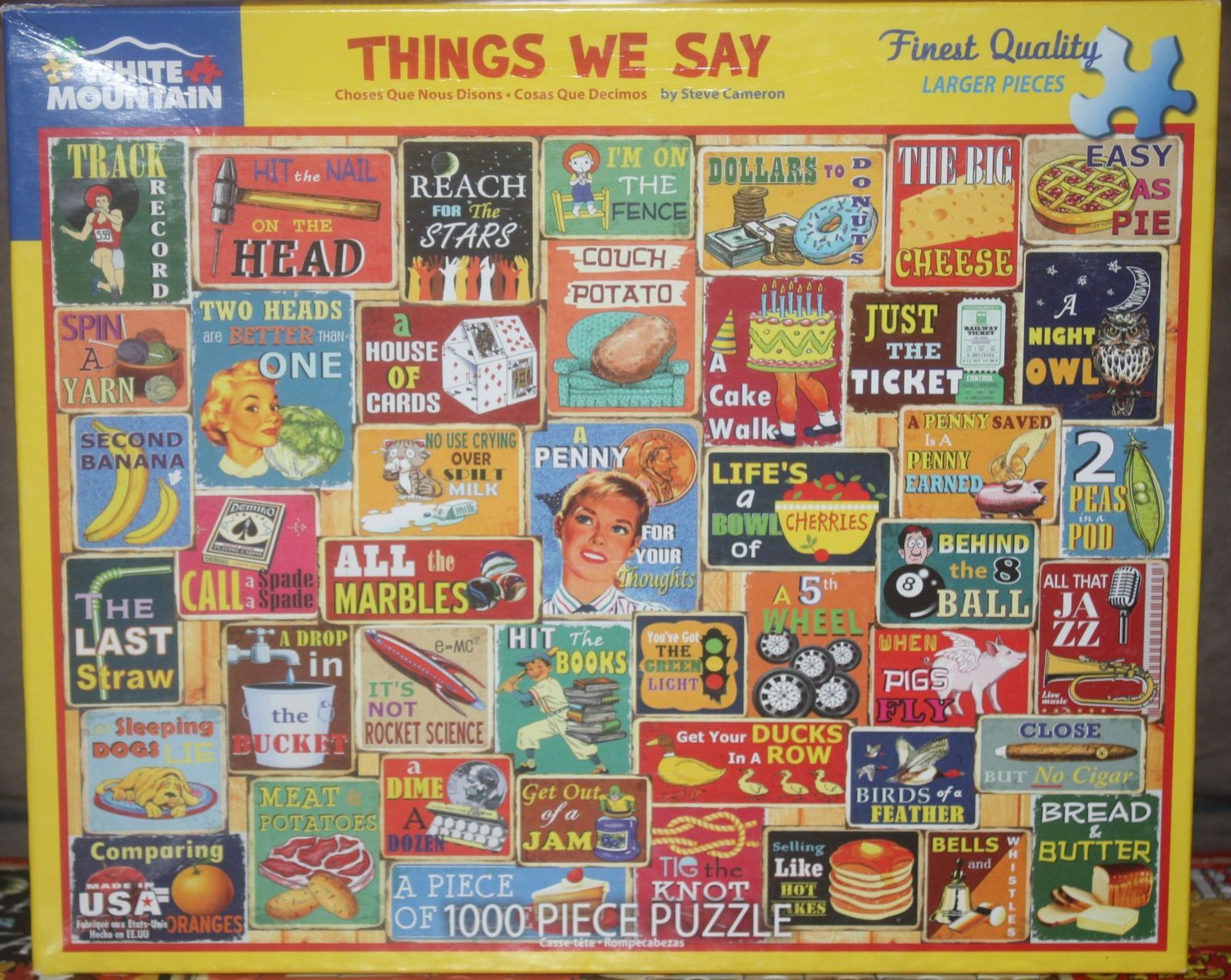 2022 White Mountain Puzzles Things We Say 1000 Piece Puzzle - Complete - $12.00