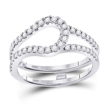 Authenticity Guarantee 
14kt White Gold Womens Round Diamond Wrap Ring Guard ... - £632.29 GBP