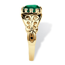 PalmBeach Jewelry Gold-Plated Silver Birthstone Ring-May-Emerald - £31.33 GBP