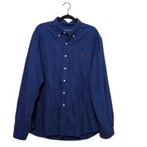 Polo Ralph Lauren XXL Navy Blue Oxford Shirt Preppy Nautical Yacht Club ... - $22.99