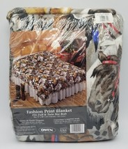 Vintage Owen Equestrian Horses Fashion Print Blanket Full Twin Size 72&quot;x... - £26.09 GBP