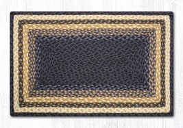 Earth Rugs RC-79 Lt. Blue Dk. Blue Mustard Oblong Braided Rug 20&quot; x 30&quot; - £38.76 GBP