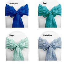 Crinkle Taffeta Chair Sashes  Wedding Supplies Decoration Pack of 10 Par... - £47.95 GBP