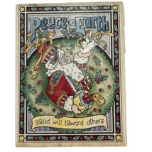 Rubber Stampede Peace On Earth Santa Rubber Stamp Dove Holly A1451G Vintage - £9.23 GBP