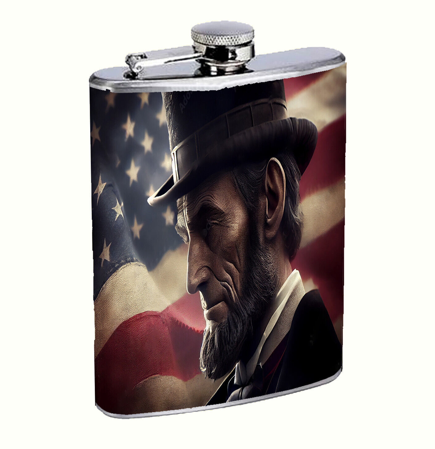 President Abraham Lincoln L1 8oz Stainless Steel Flask Drinking Whiskey ... - $15.79