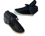 UGG STARLYN BLACK LEATHER SHEEPSKIN SNEAKER HIGH TOP ANKLE BOOTS SZ 9 - $28.50