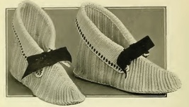 High Crocheted Slippers. Vintage Crochet Pattern. PDF Download - $2.50