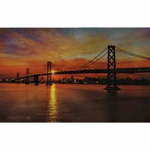 Bay Bridge San Francisco CA Sunset Postcard - $5.95