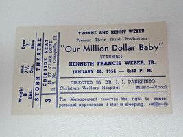 Birth Announcement Ticket Movie Stork Theater Motif Trades Council 1954 ... - $18.95