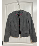 Cinthia Rowley Wool Blend Hook &amp; Eye Cropped Blazer Gray Size XS - $52.54 CAD