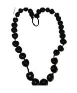 Glossy Black 36 KUKUI NUT Lei Necklace Hawaiian Wedding Celebrate 32” Wo... - £8.94 GBP