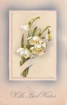 With Best Wishes Lilies Flowers Germany Postcard C46 - £2.38 GBP