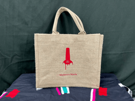 Maker&#39;s Mark Bourbon Whiskey Beige Cloth Burlap Canvas Tote Bag - $19.35