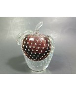 4&quot; Paperweight Clear Glass Red Apple Controlled Bubble Glass Teacher Gif... - $15.00