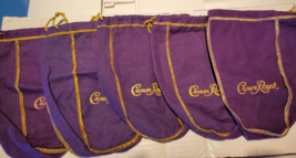 Lot of 6 Crown Royal Purple Draw String Bags by Royal Crown - £8.50 GBP