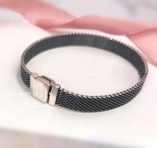 Oxidized Mesh Bracelet Reflexions Bracelet ONLY Compatible Reflexions Charm - £21.74 GBP+